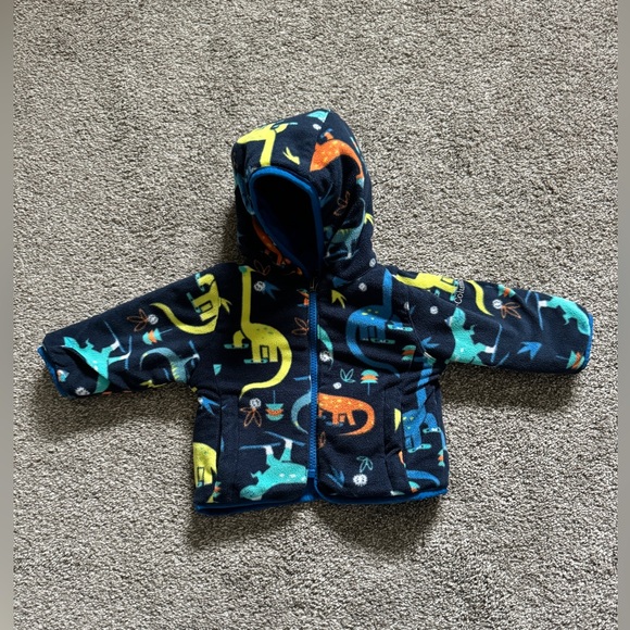 COLUMBIA Infant Double Trouble Reversible Jacket Blue/Dinosaurs 3-6 months - Picture 11 of 13